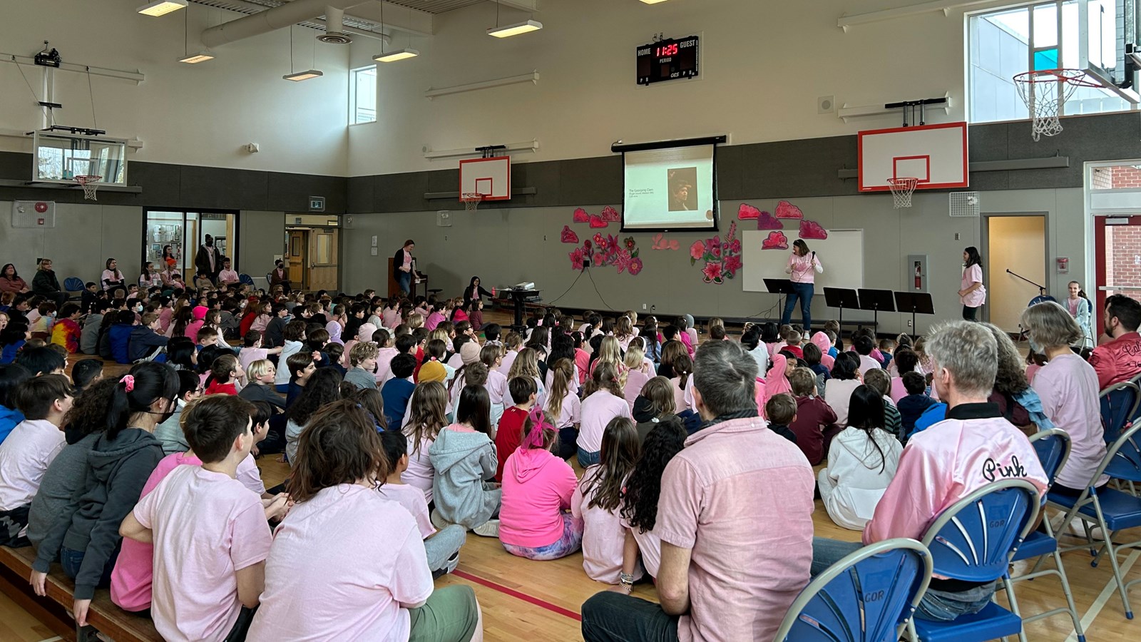 Pink Shirt Day assembly at Gordon Elementary