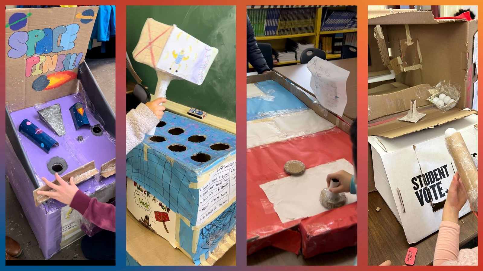 Renfrew students design and build their own cardboard arcade