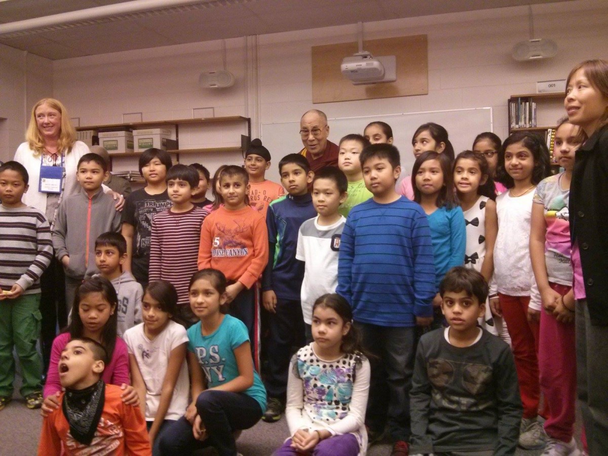 Dalai Lama with Moberly Kids